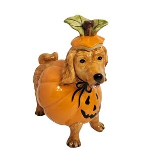 Blue Sky Heather Goldminc Golden Retriever Ceramic Pumpkin Costume Figurine 2020